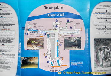 Tour plan of the Paris Sewer Museum and what you'll see